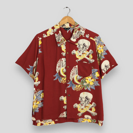 Hawaiian Skull Bones Japanese Hawaii Shirt Small