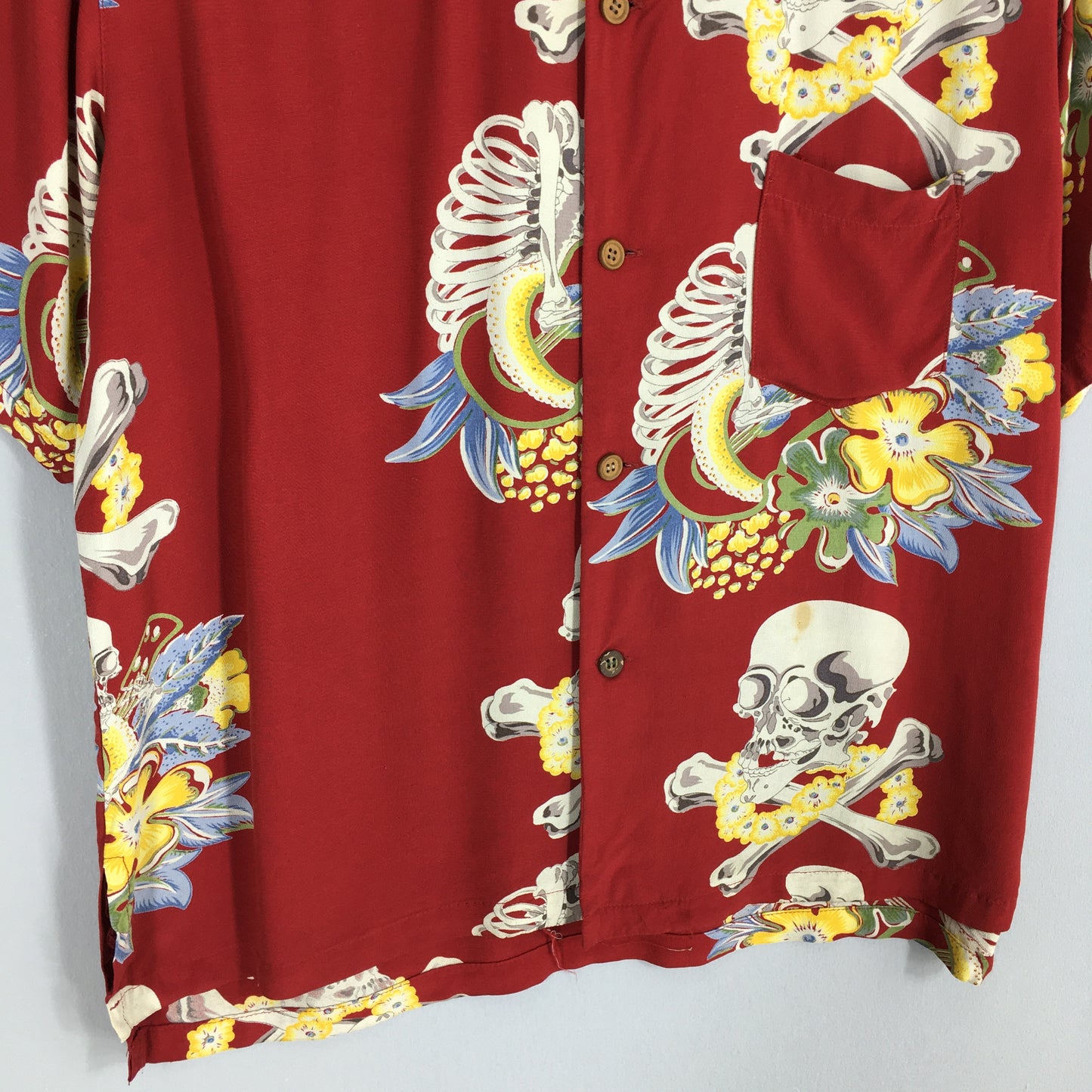 Hawaiian Skull Bones Japanese Hawaii Shirt Small