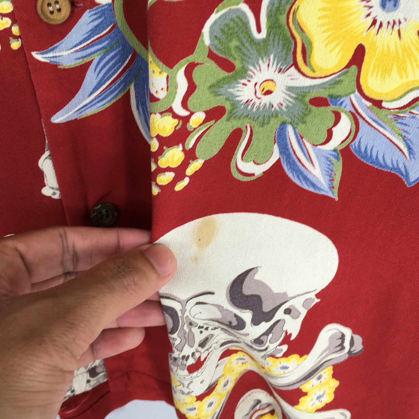 Hawaiian Skull Bones Japanese Hawaii Shirt Small