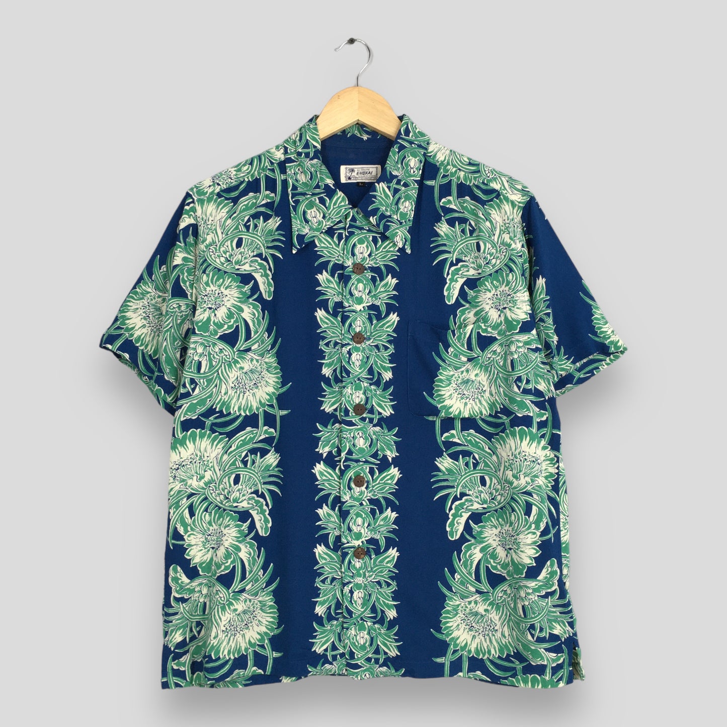 Hawaii Aloha Flower Rayon Shirt Large