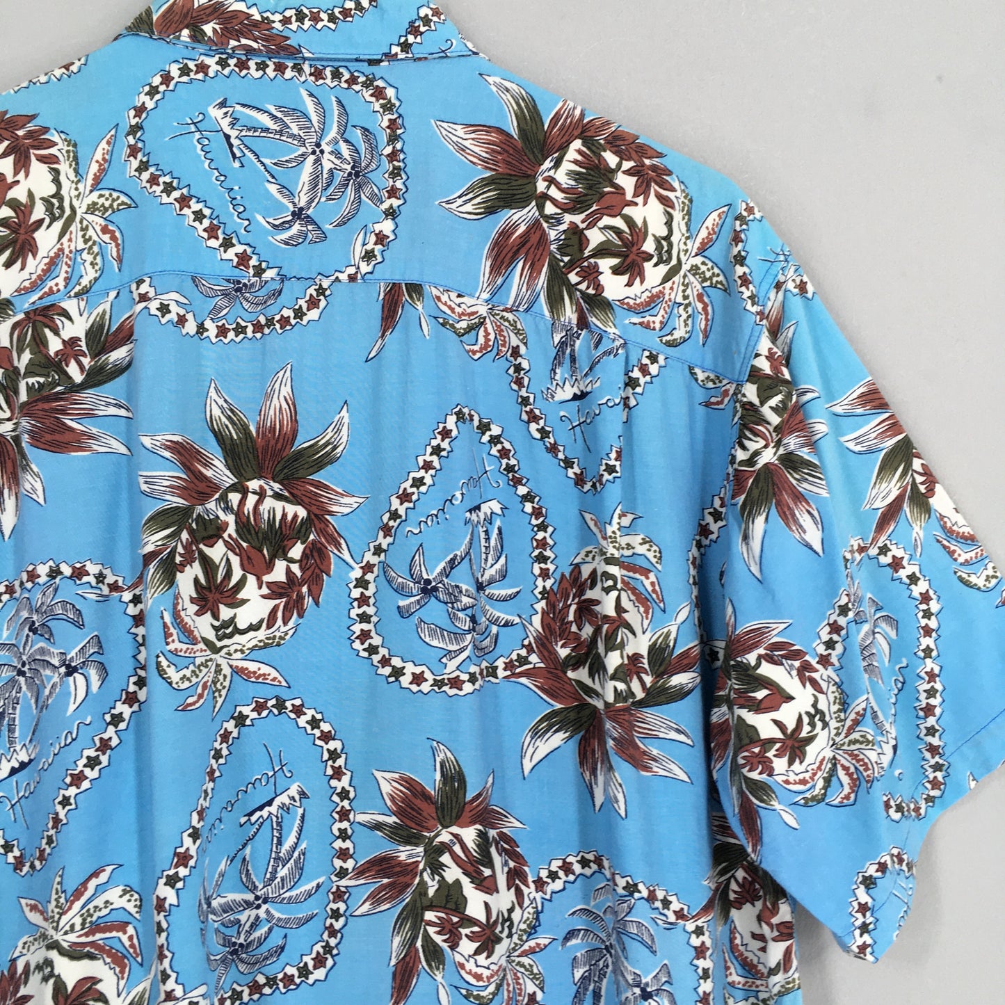 Hawaiian Aloha Coconut Tree Rayon Shirt Medium