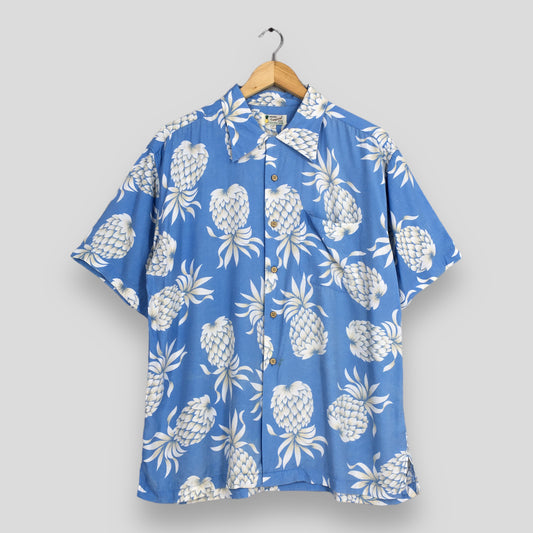 Hawaiian Pineapples Aloha Tropical Shirt Large