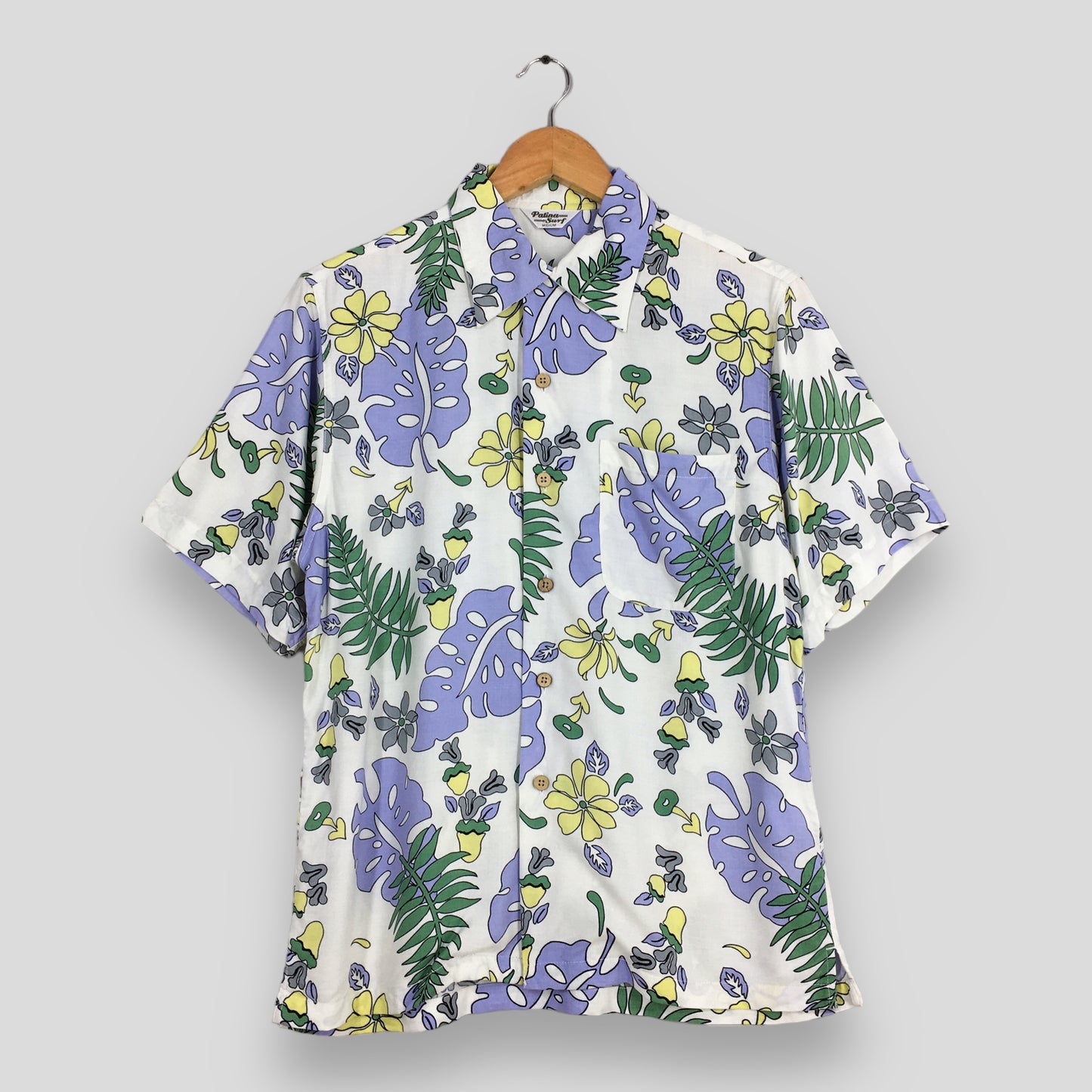 Patina Surf Rayon Floral Shirt Medium