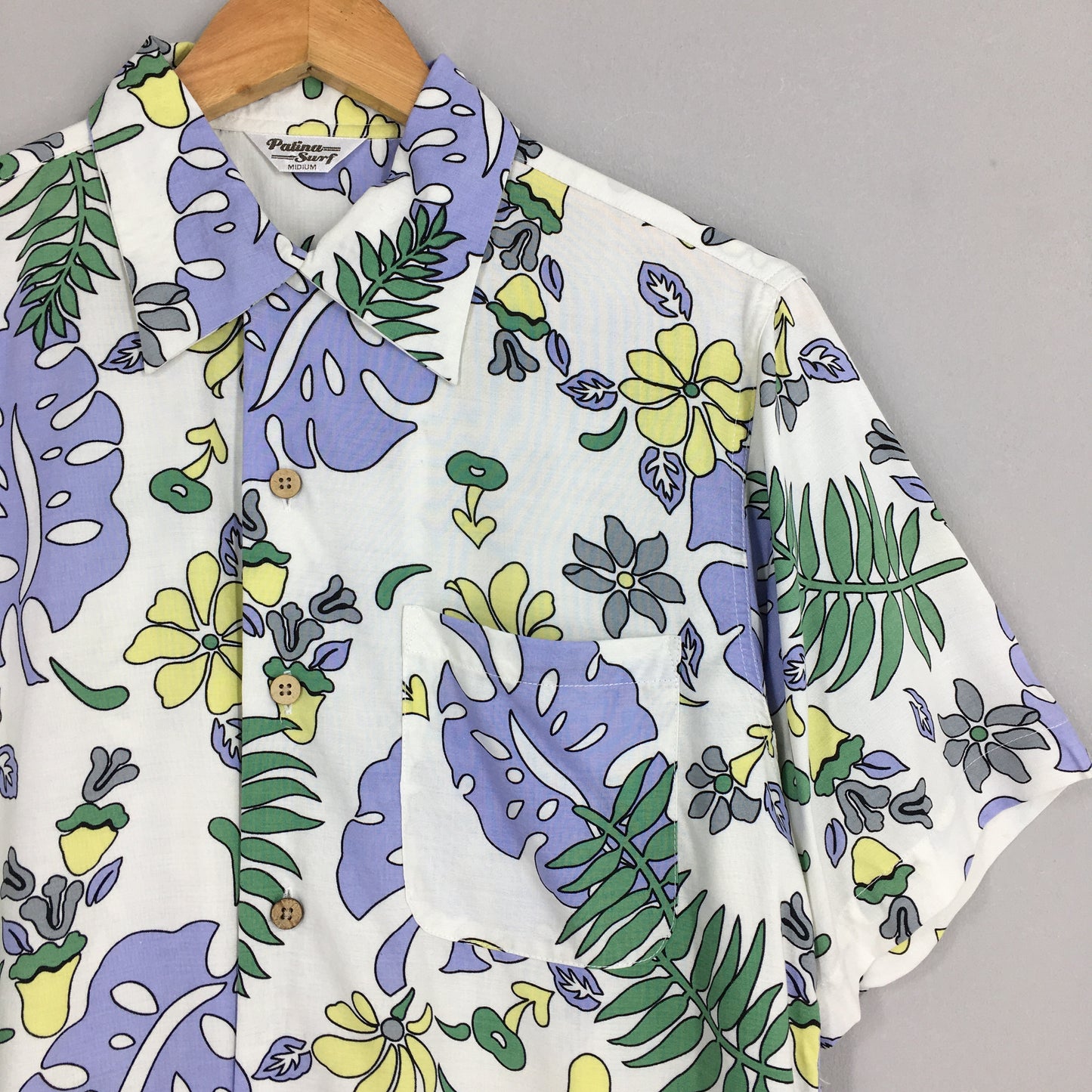 Patina Surf Rayon Floral Shirt Medium