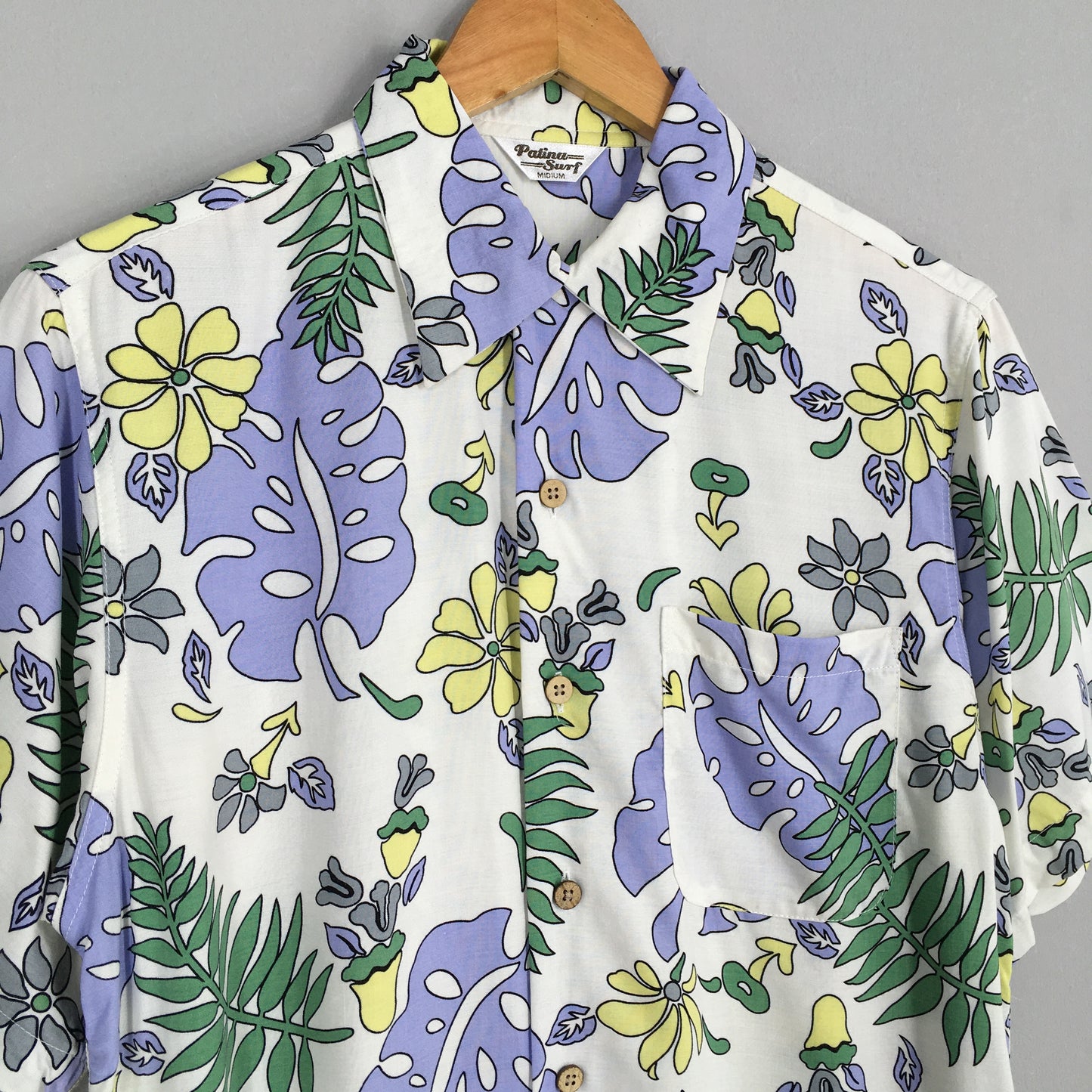 Patina Surf Rayon Floral Shirt Medium