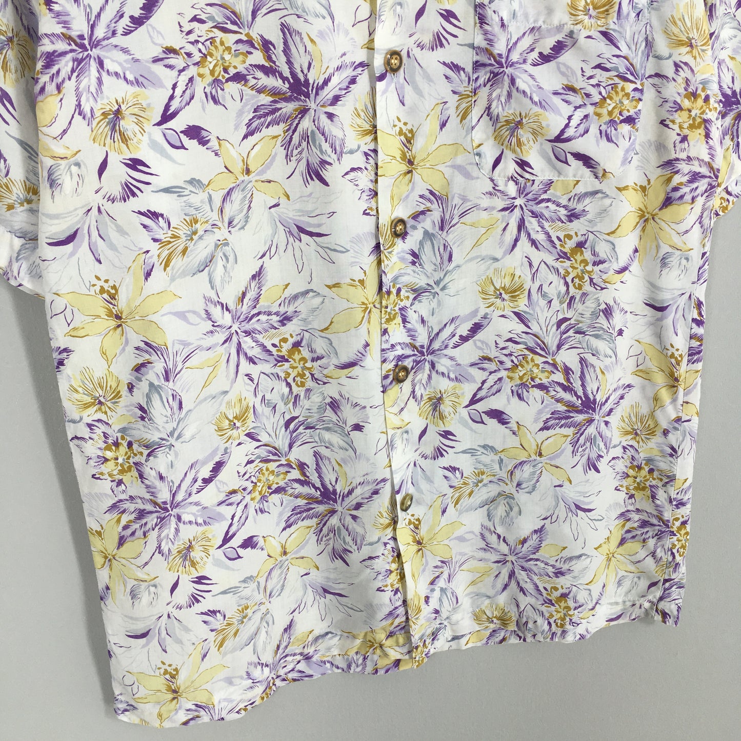 Wrangler Hawaiian Floral Aloha Overprint Shirt Large