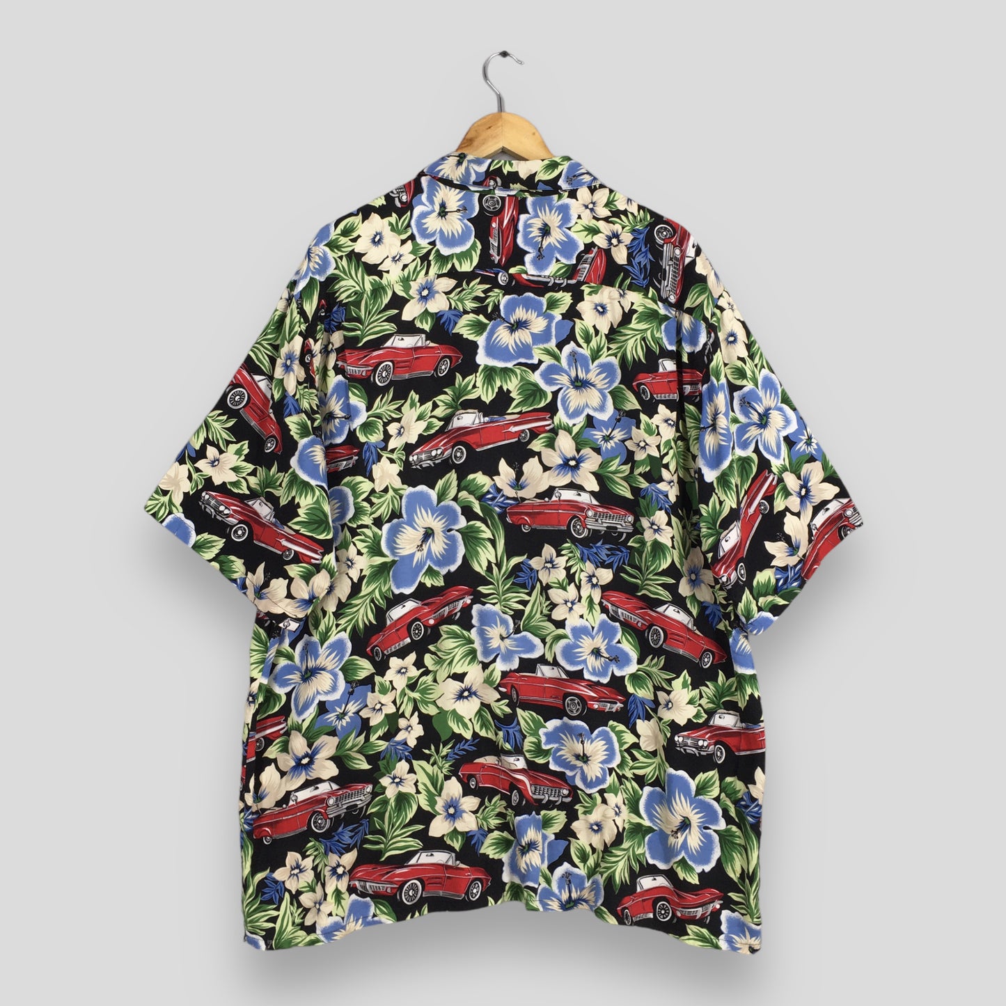 Reyn Spooner Joe Kealoha Floral Old Car Graphic Aloha Tropical Shirt