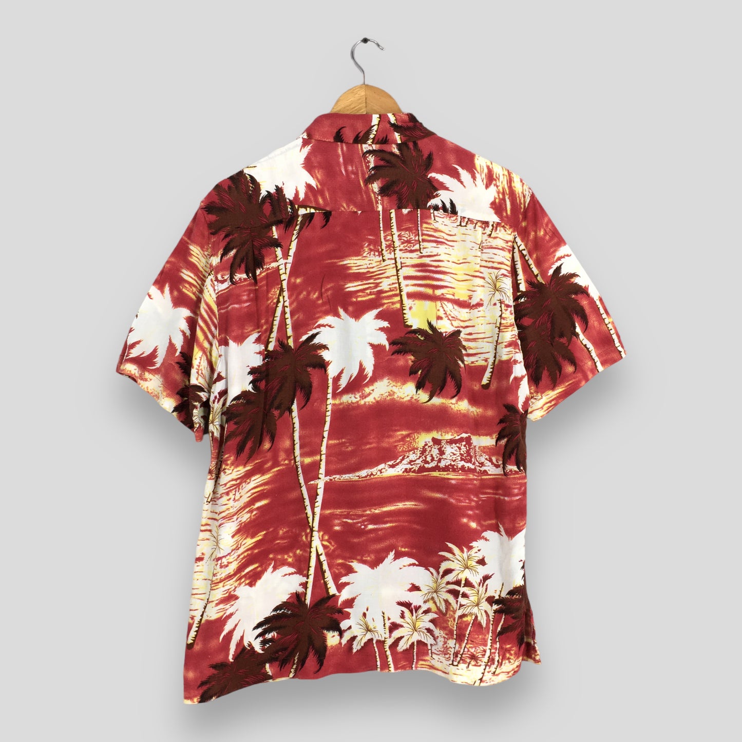 Hawaiian Aloha Coconut Tree Shirt Large Tropical