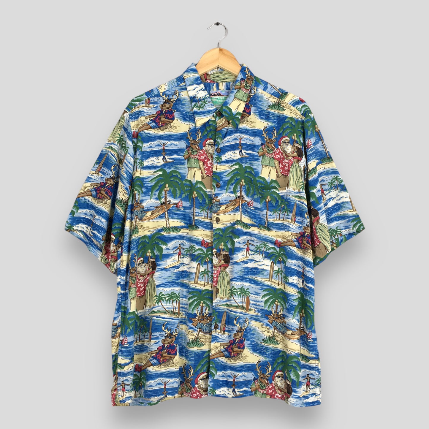 Reyn Spooner Christmas Hula Girl Aloha Tropical Shirt