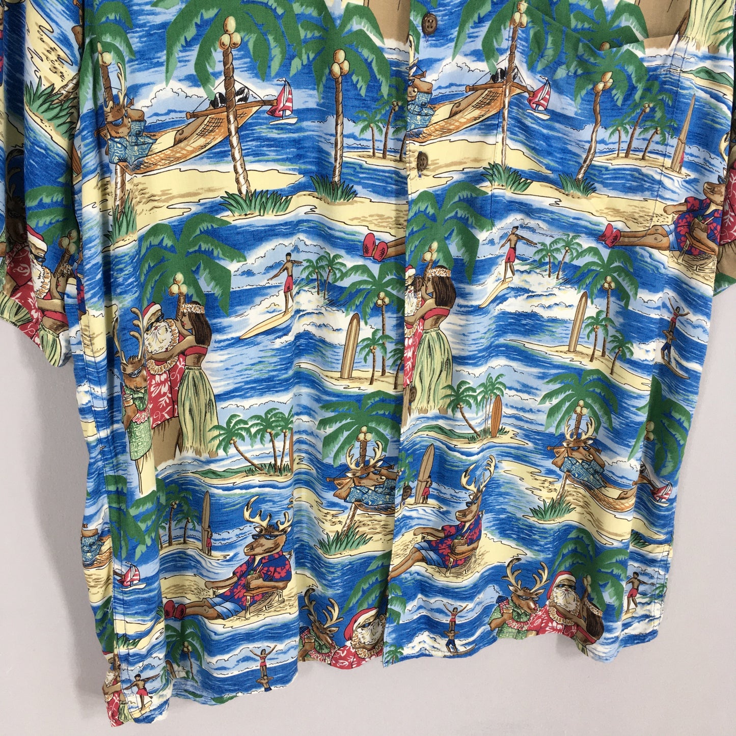 Reyn Spooner Christmas Hula Girl Aloha Tropical Shirt