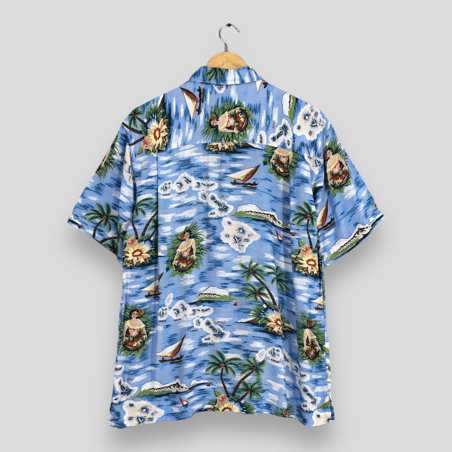 Living Island Palm Tree Aloha Shirt Large