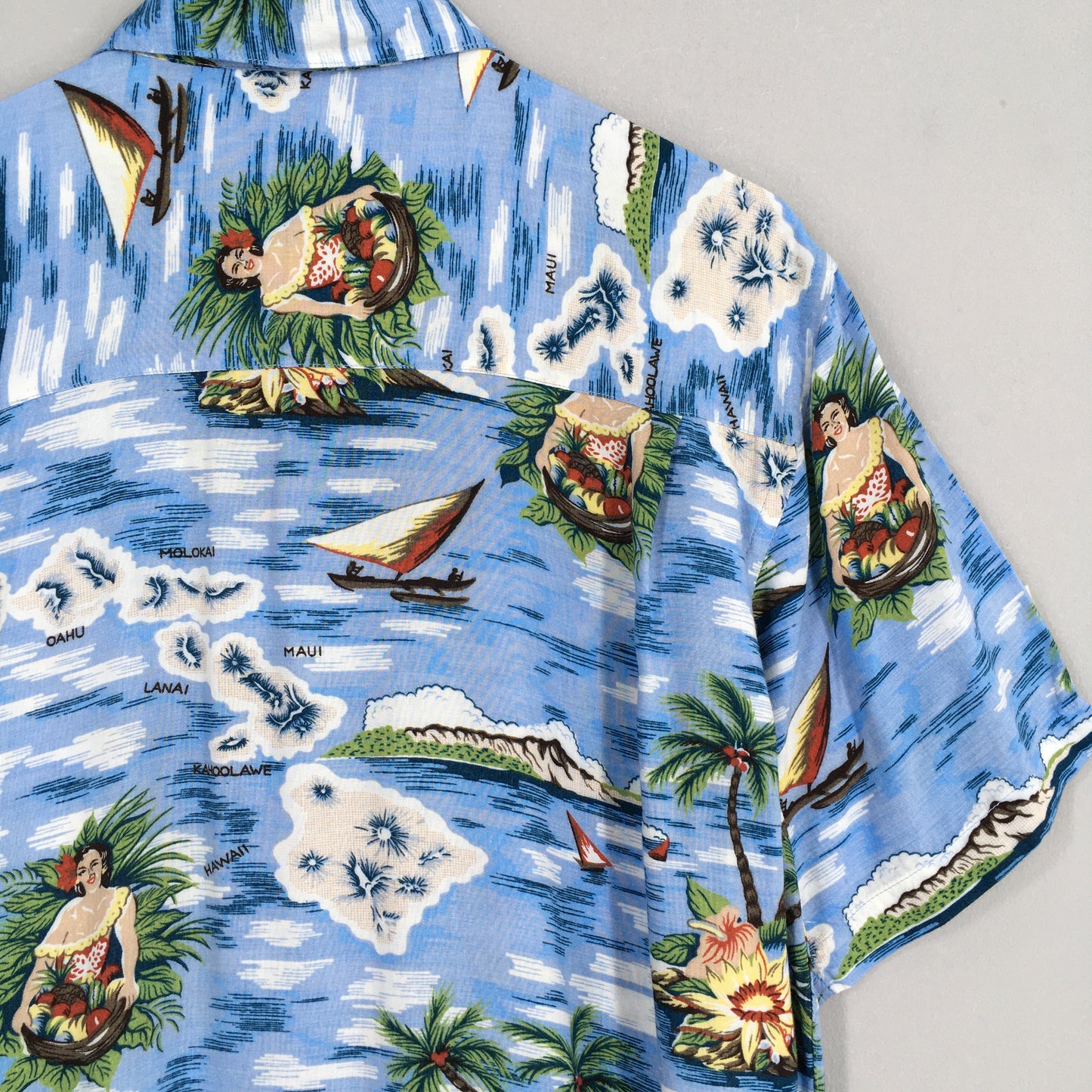 Living Island Palm Tree Aloha Shirt Large