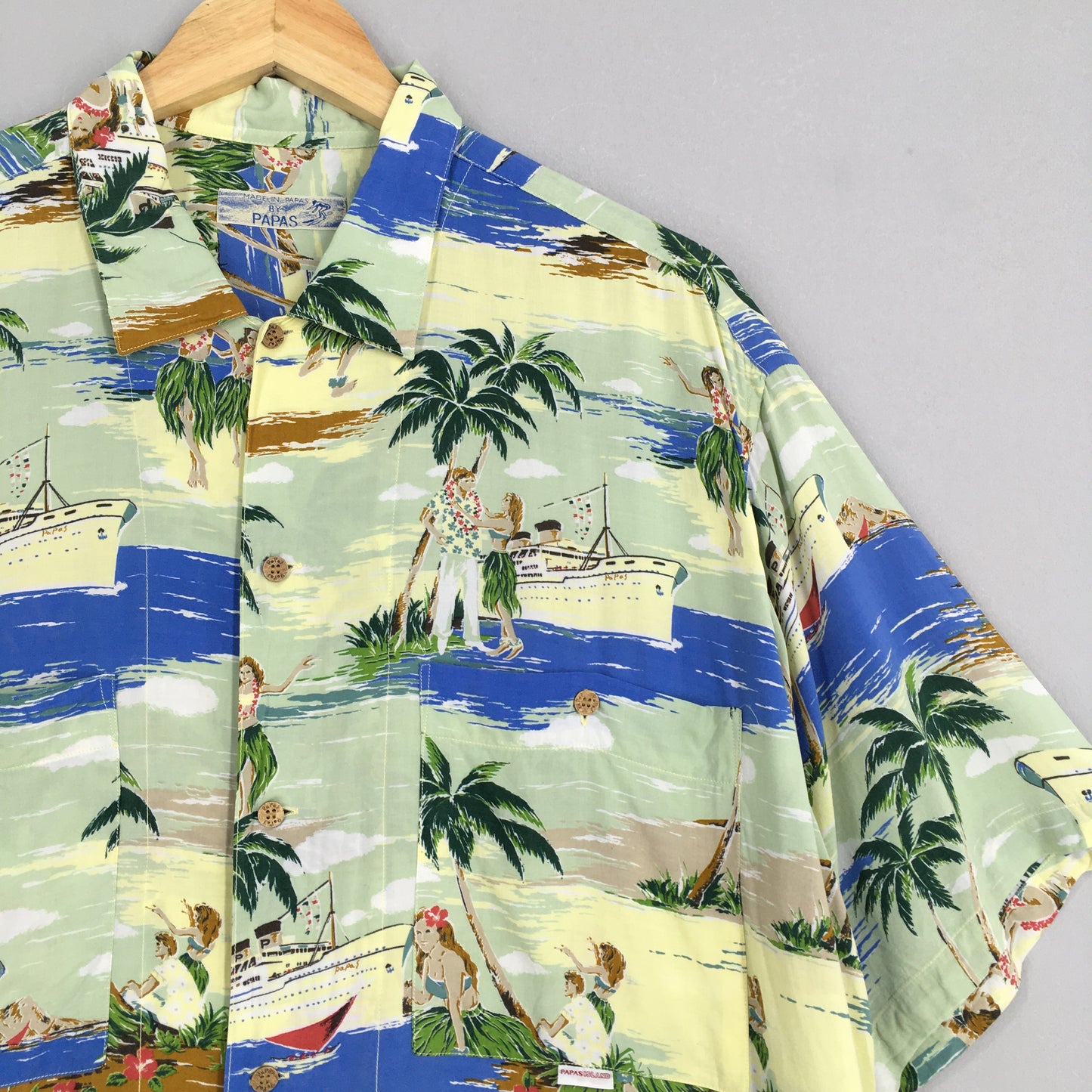 Hawaiian Papas Big Ship Tropical Shirt Large