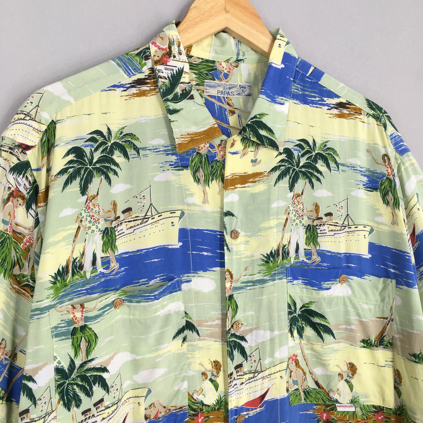 Hawaiian Papas Big Ship Tropical Shirt Large