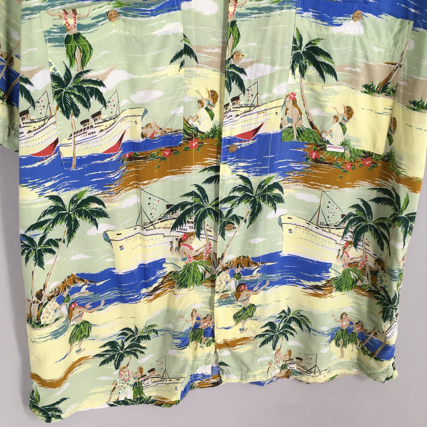 Hawaiian Papas Big Ship Tropical Shirt Large