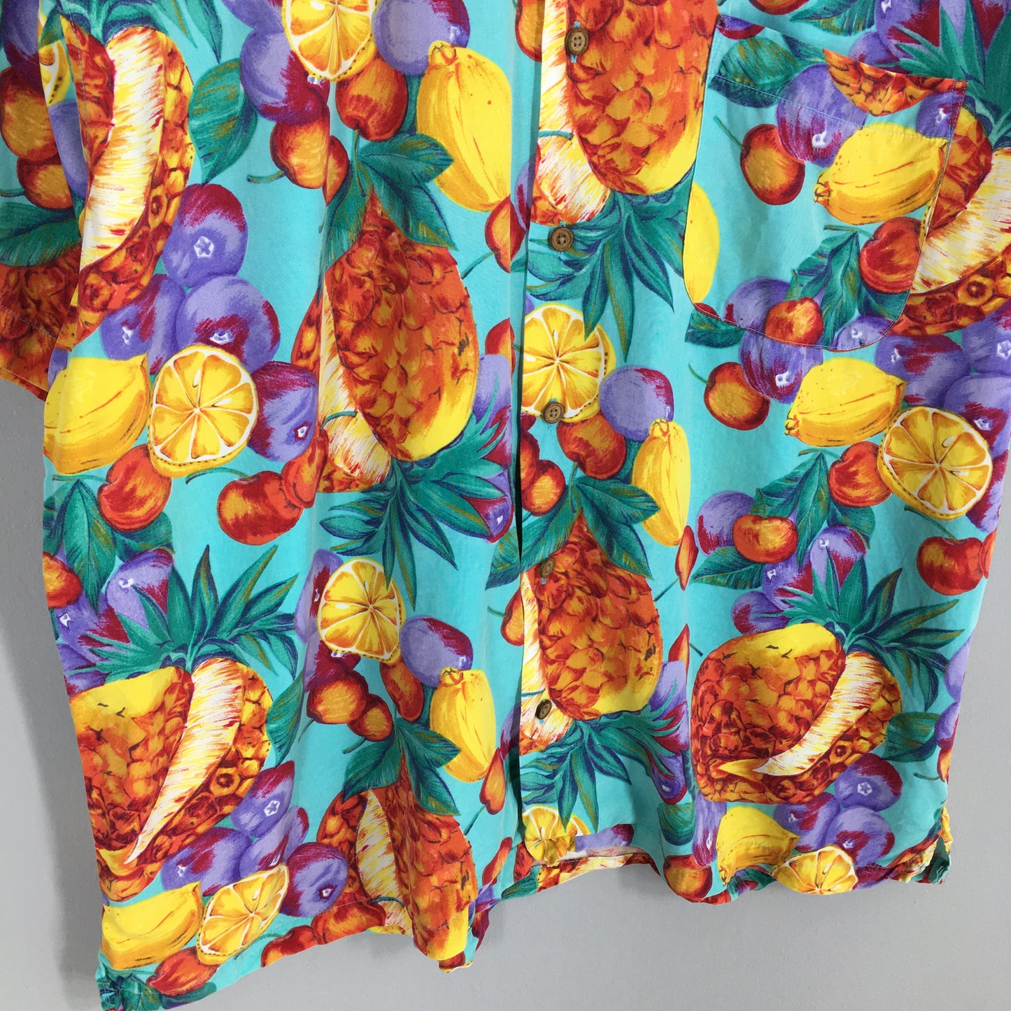 Fruit Flower Pop Art Overprint &nbsp;Shirt XLarge