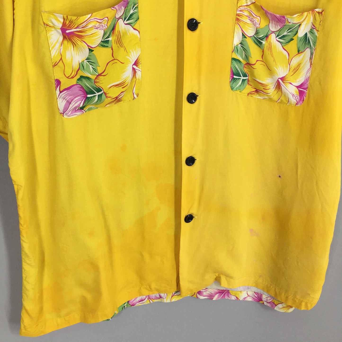 Real Mcoy's Patina Hawaiian Hibiscus Flower Rayon Shirt