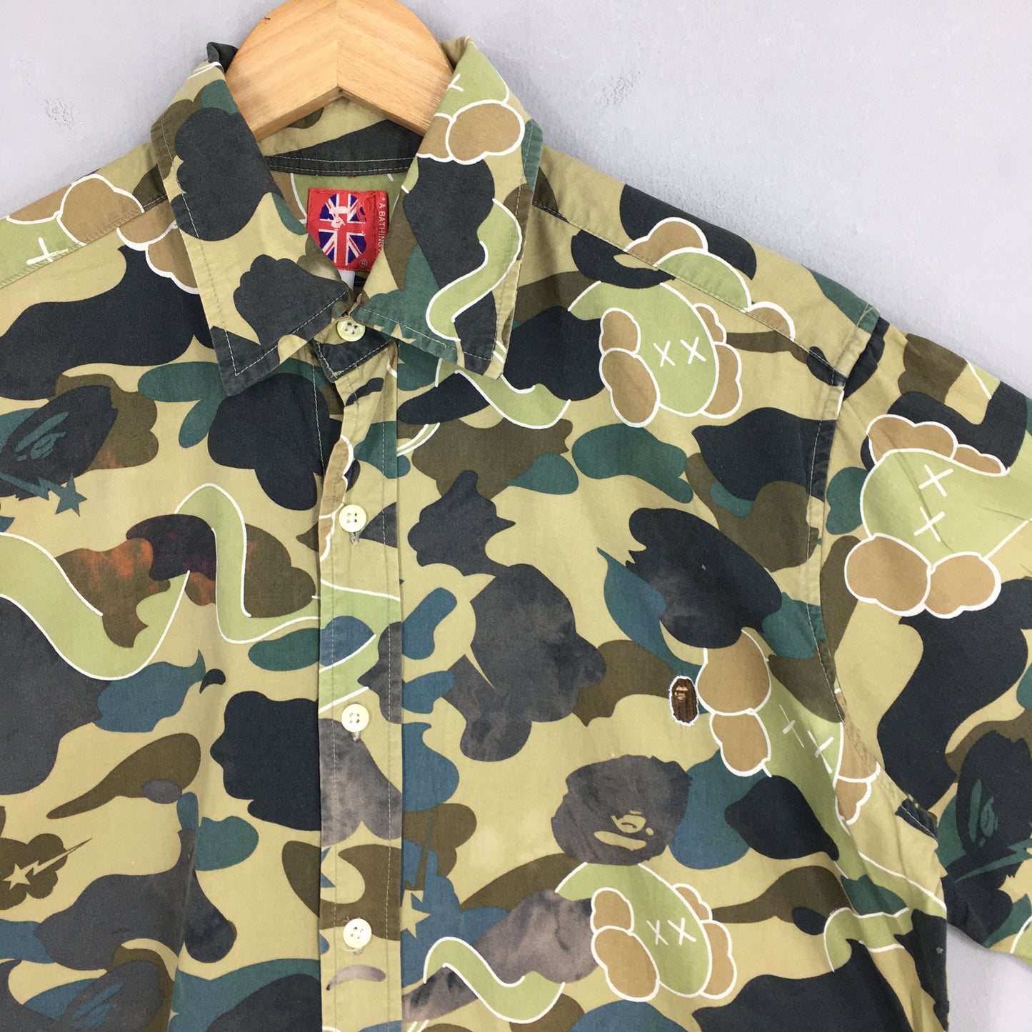 A Bathing Ape Camo Shirt Oxfords Button Up Size M