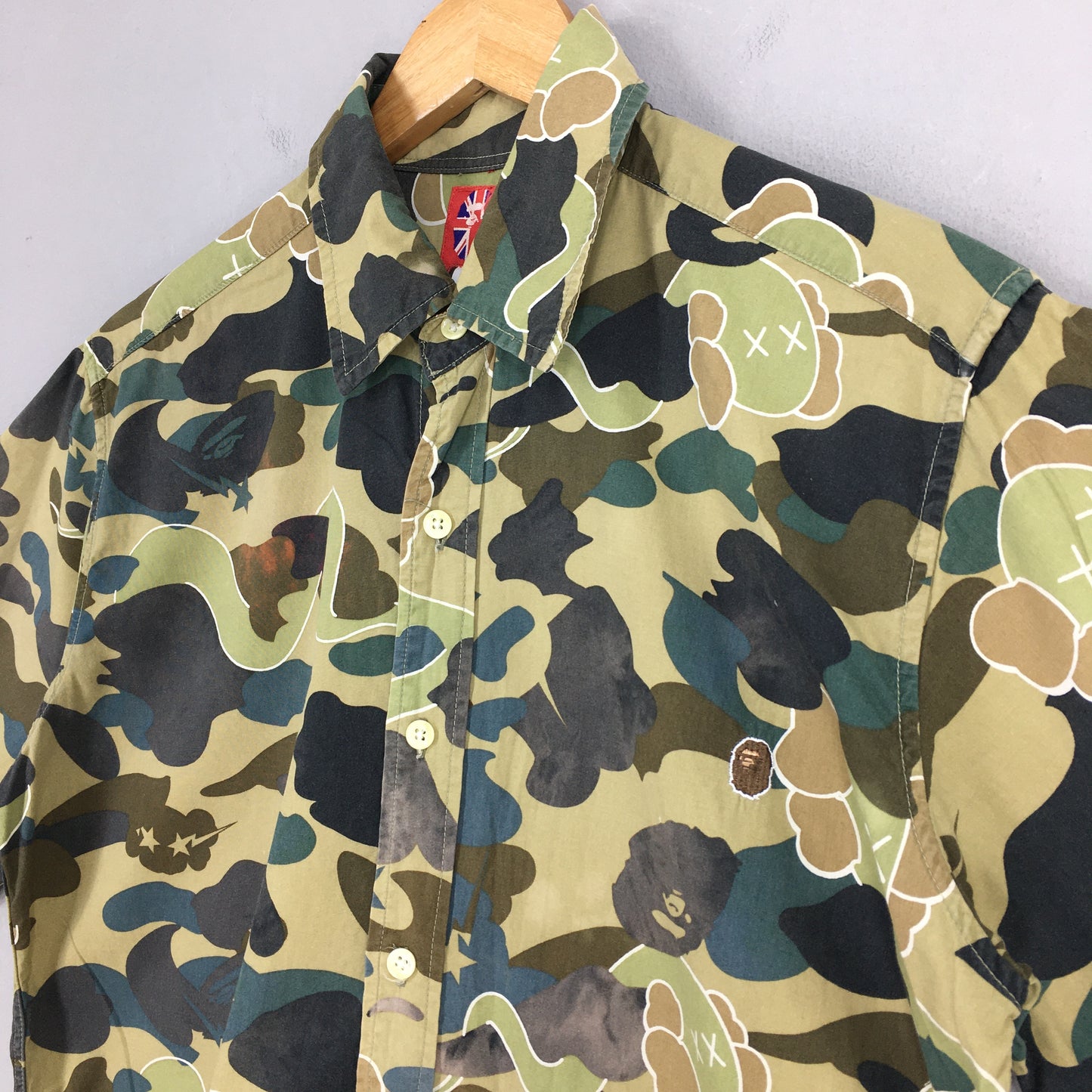 A Bathing Ape Camo Shirt Oxfords Button Up Size M