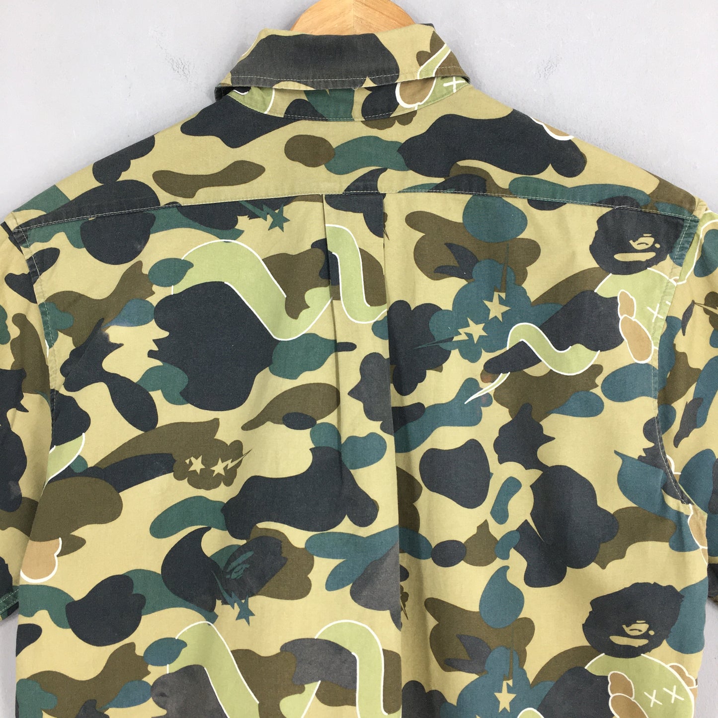 A Bathing Ape Camo Shirt Oxfords Button Up Size M