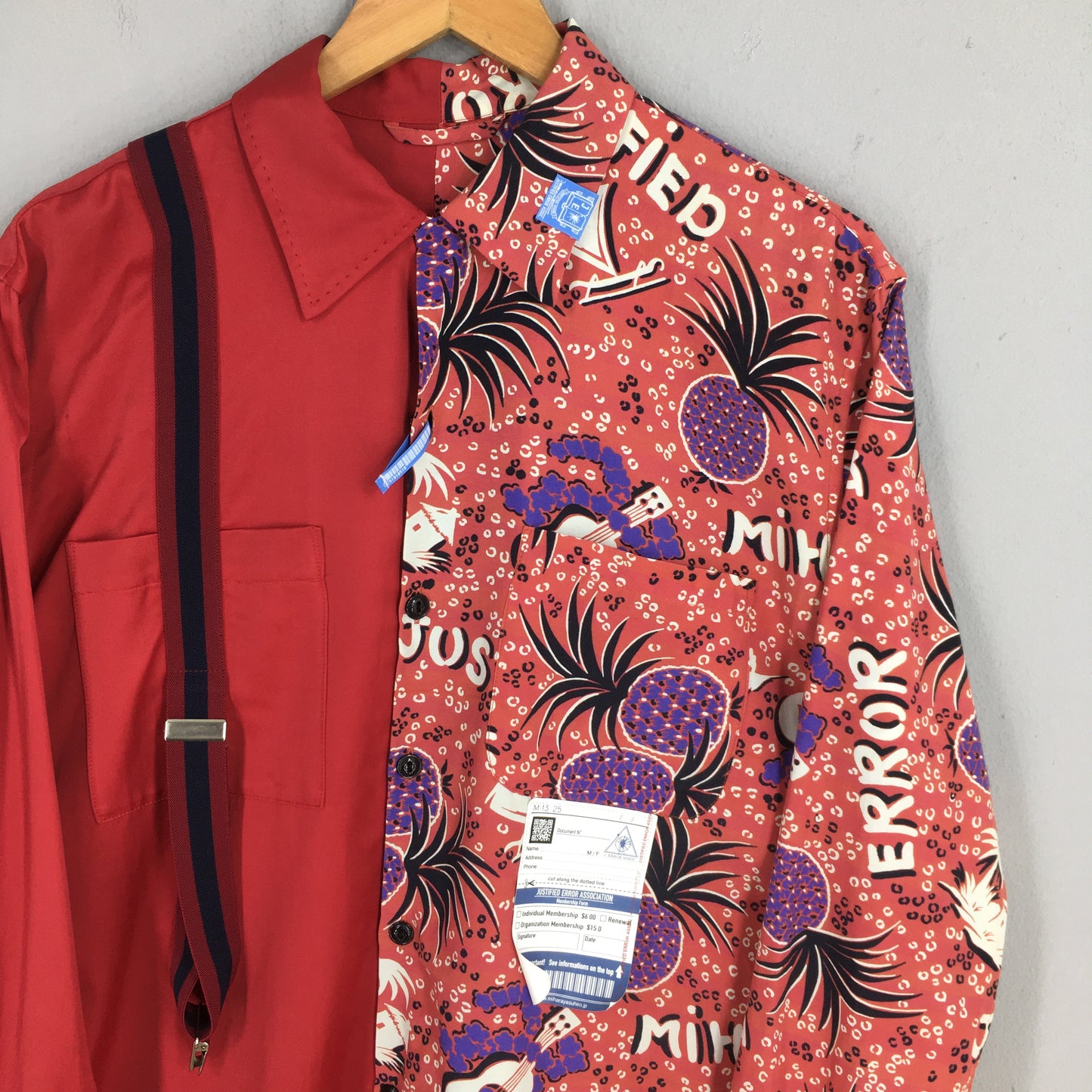 Maison Mihara Yasuhiro Justified Error Rayon Shirt Size 44