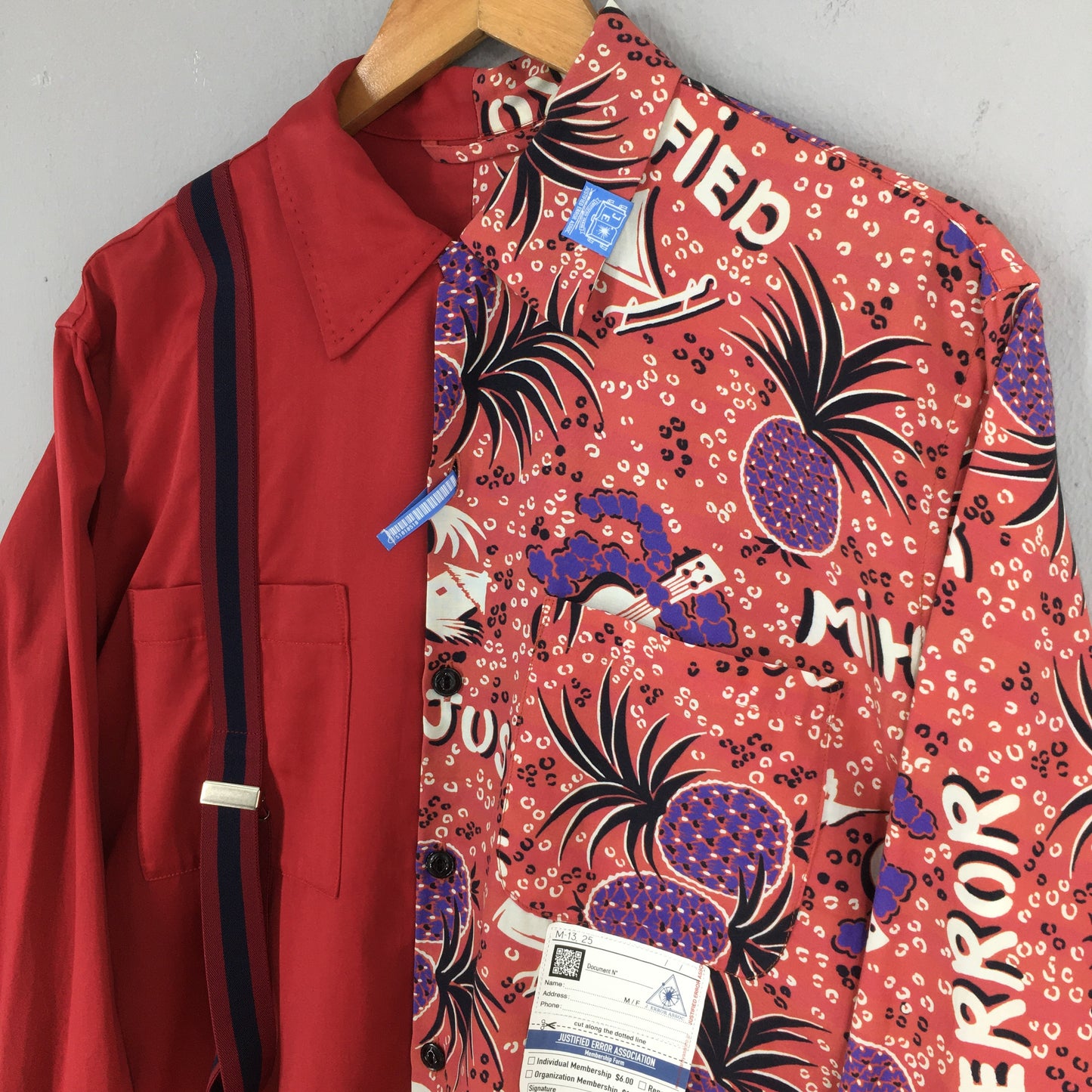 Maison Mihara Yasuhiro Justified Error Rayon Shirt Size 44