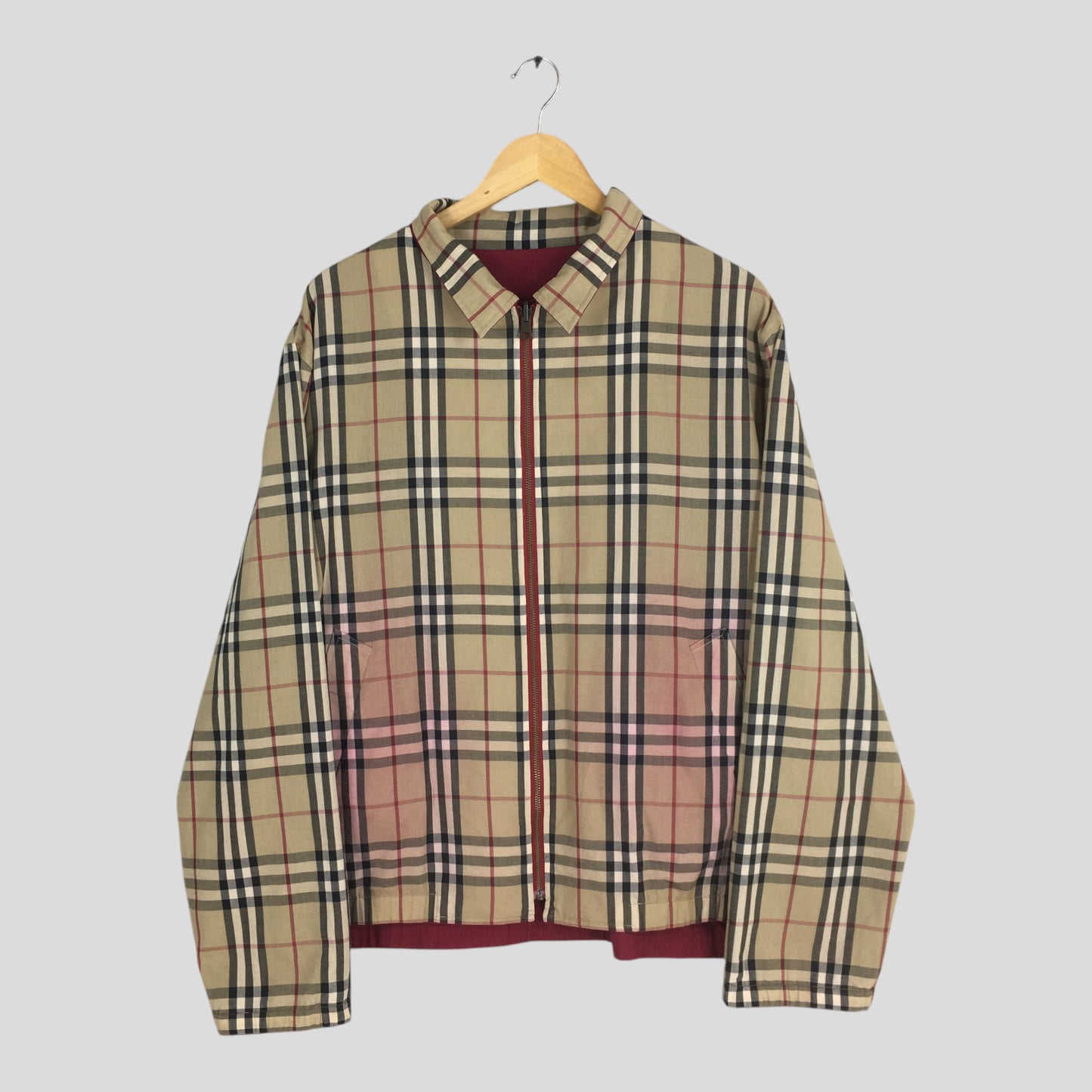 Burberry London Nova Check Harrington Reversible Jacket Large