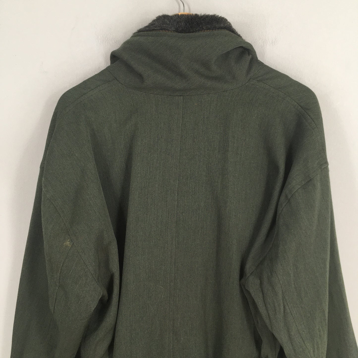 Issey Miyake Faux Fur Wool Green Jacket Medium