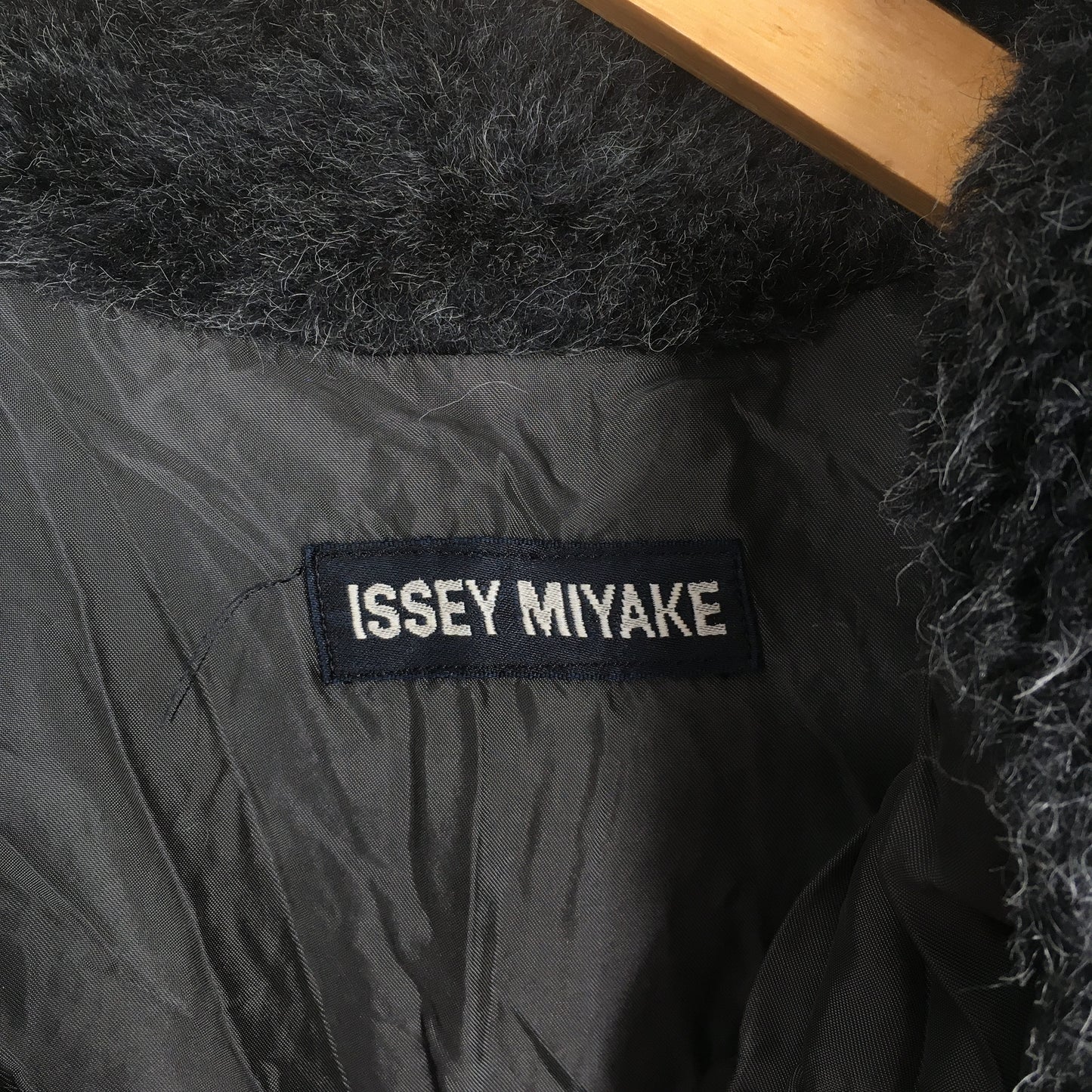 Issey Miyake Faux Fur Wool Green Jacket Medium