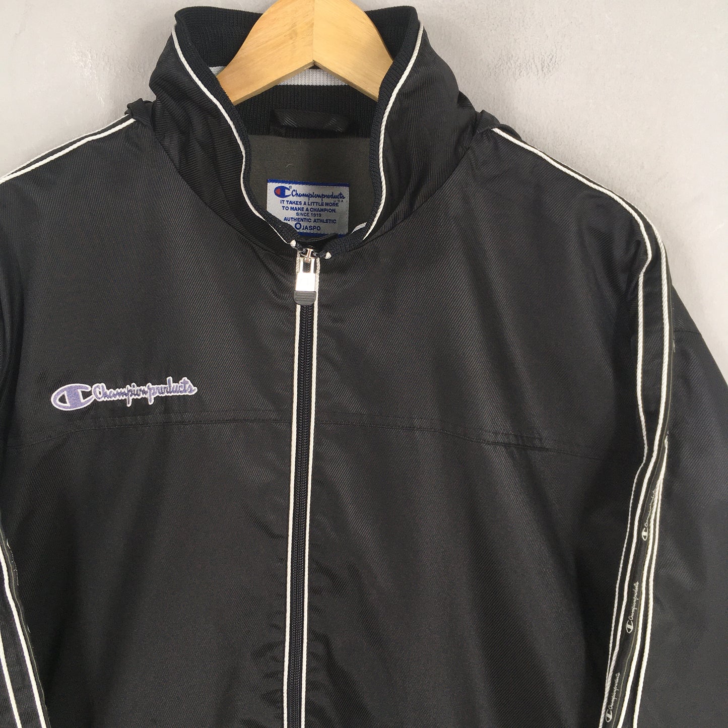 Champion Black Hoodie Jacket XLarge