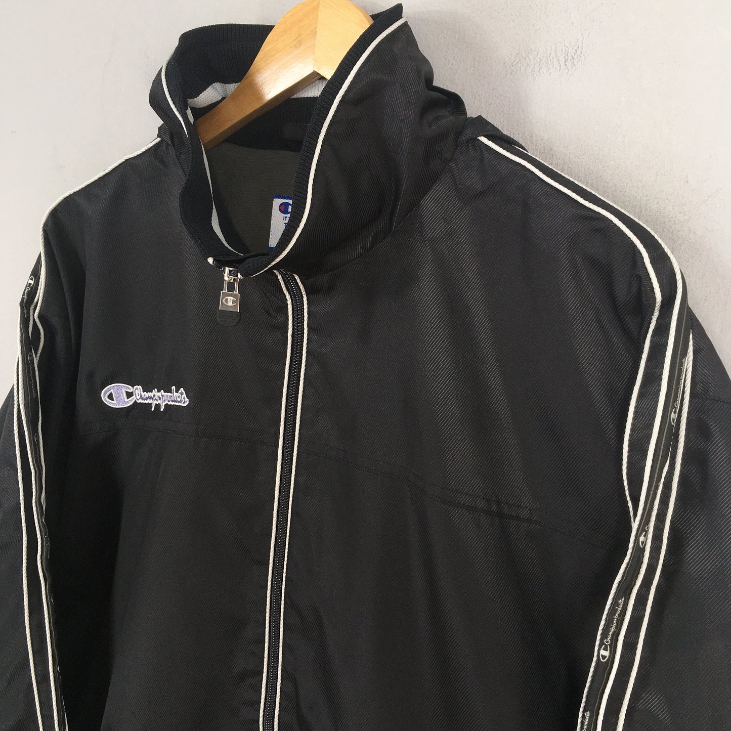 Champion Black Hoodie Jacket XLarge