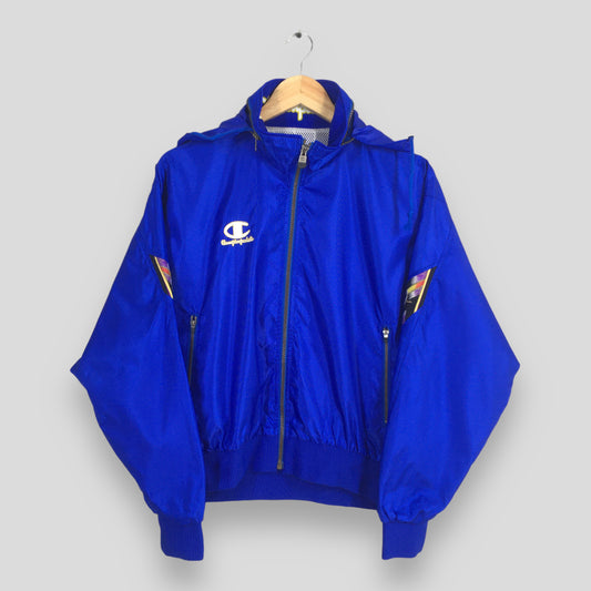 Champion Blue Jacket Hoodie Windbreaker Medium