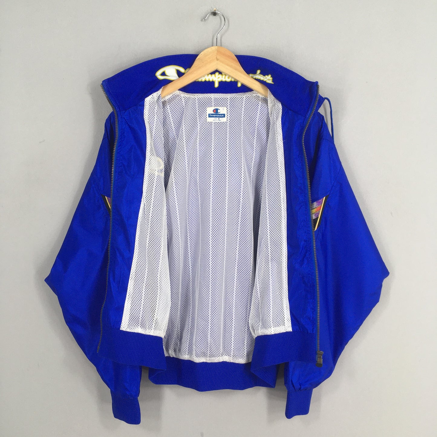 Champion Blue Jacket Hoodie Windbreaker Medium