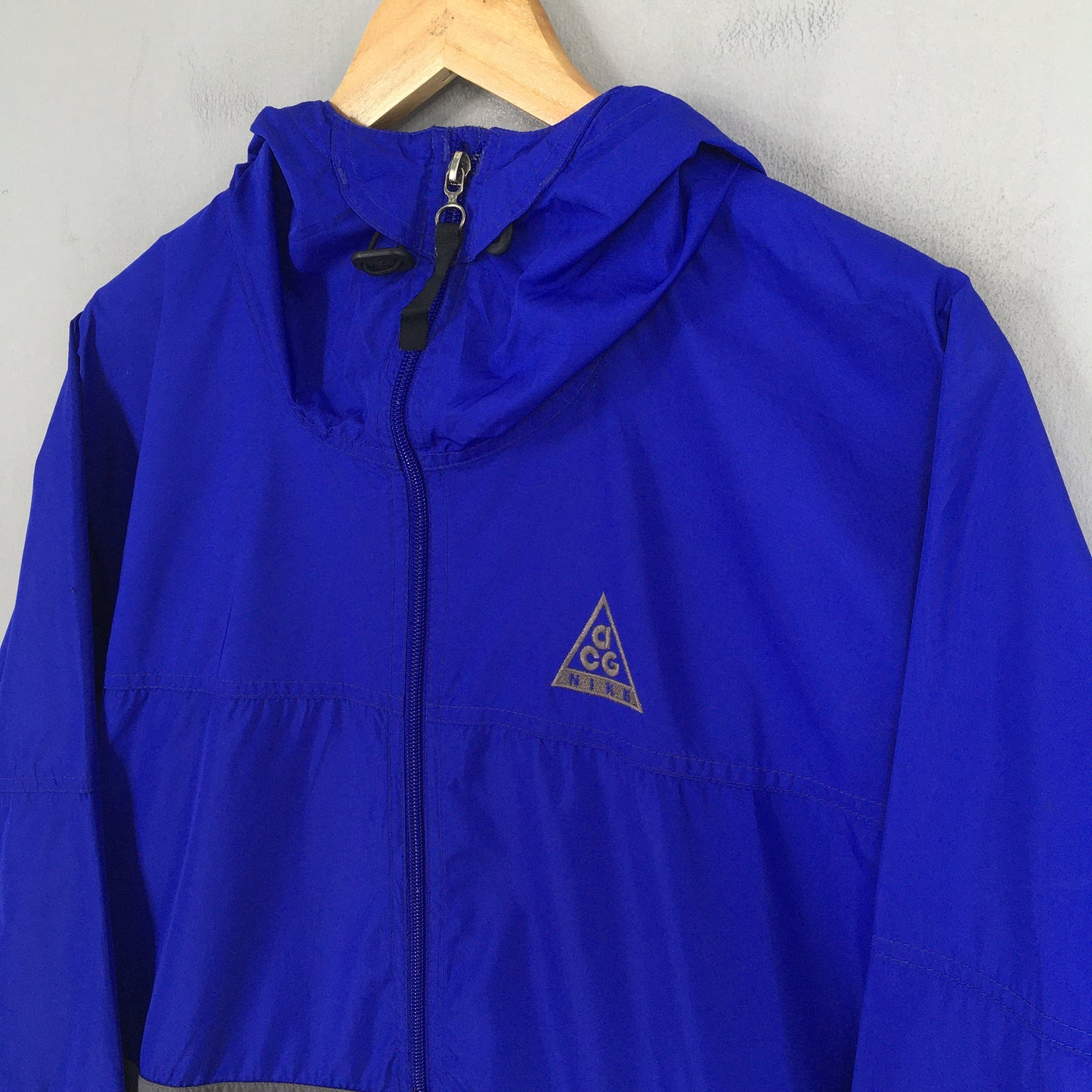 Nike Acg Windbreaker Blue Hoodie Jacket Large