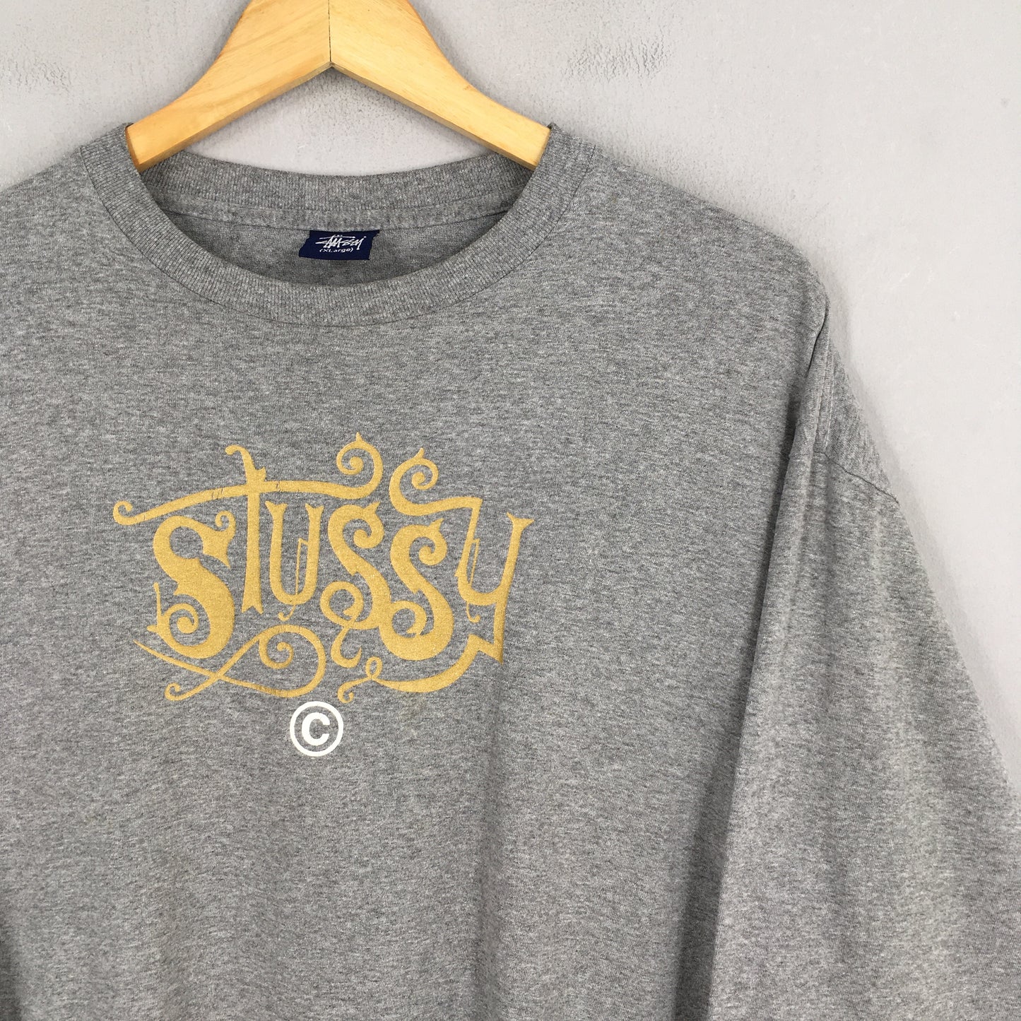 90s Stussy Usa Skateboarding Printed Gray T shirt XLarge