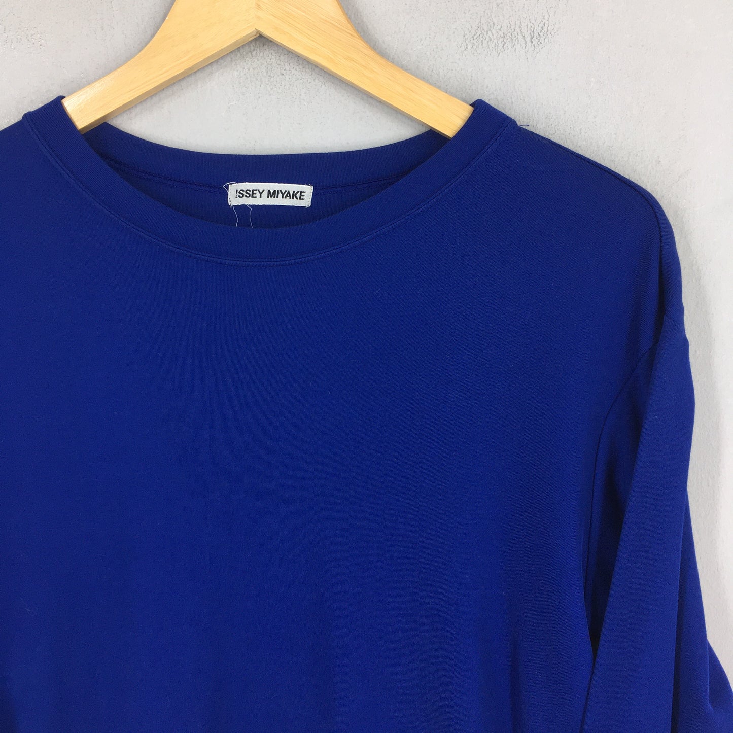 Issey Miyake Japan Plain Blue Long sleeve T-shirt Small