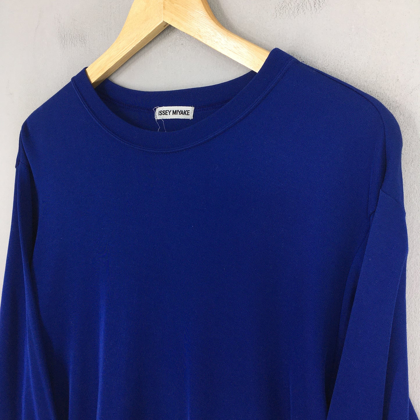 Issey Miyake Japan Plain Blue Long sleeve T-shirt Small