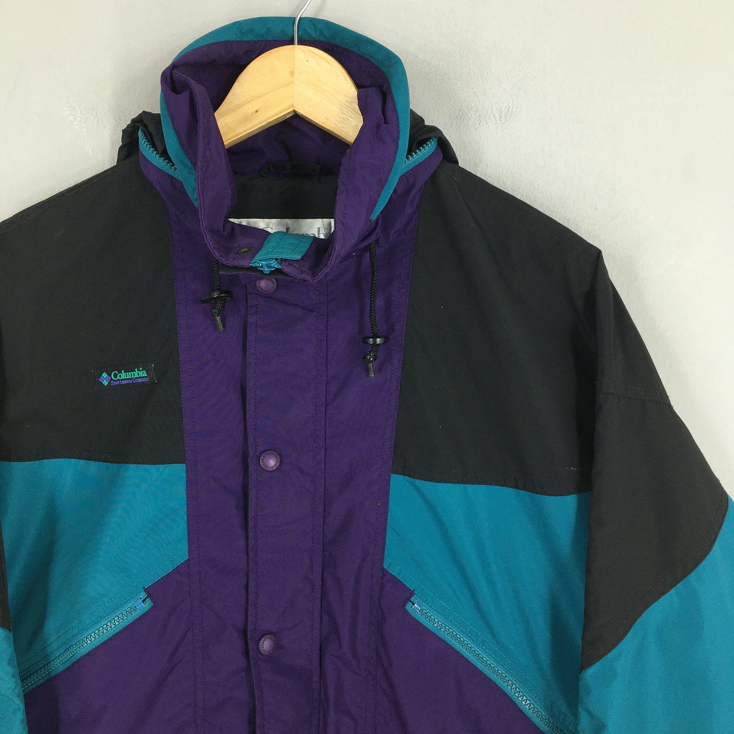 90s Columbia Windbreaker Men Jacket Medium