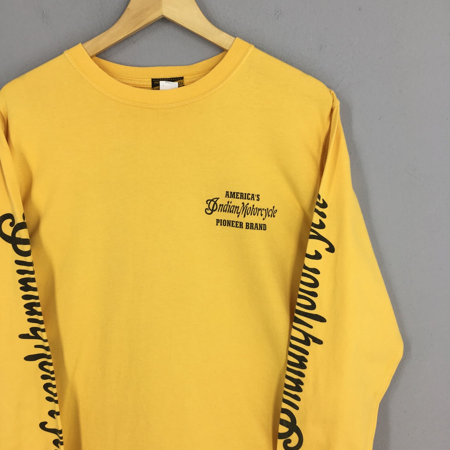 Indian Motorcycle Hill Climb Yellow T shirt Medium