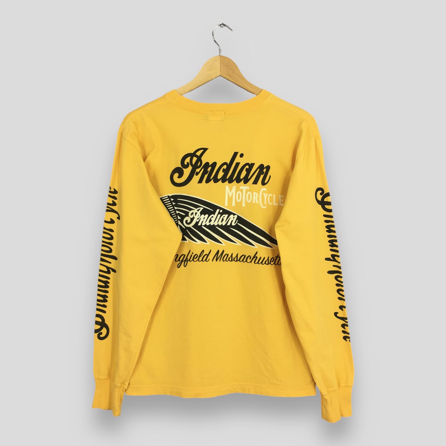 Indian Motorcycle Hill Climb Yellow T shirt Medium