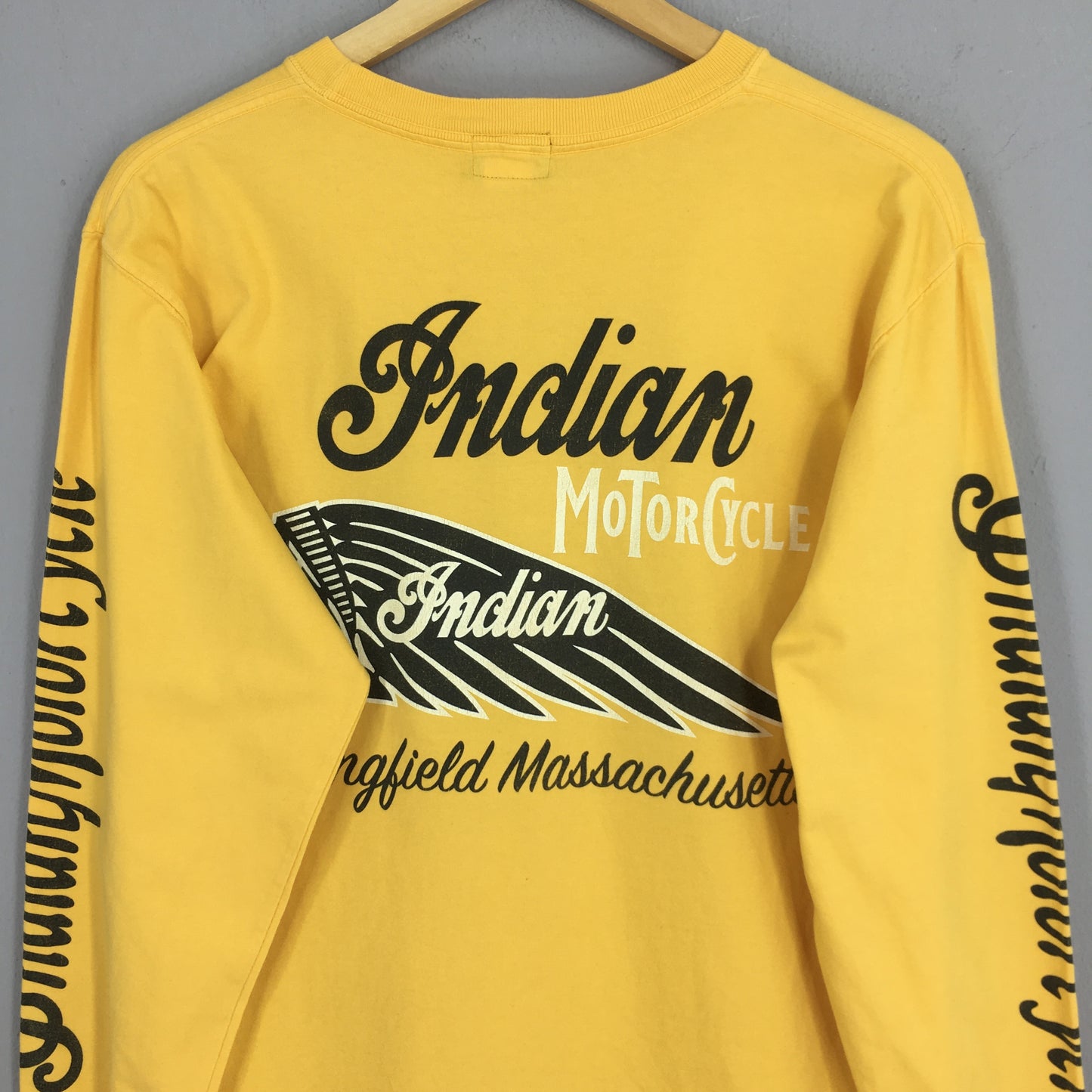 Indian Motorcycle Hill Climb Yellow T shirt Medium