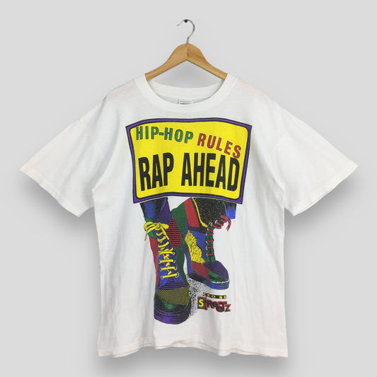 Hip Hop Rules Rap Ahead White T shirt XLarge