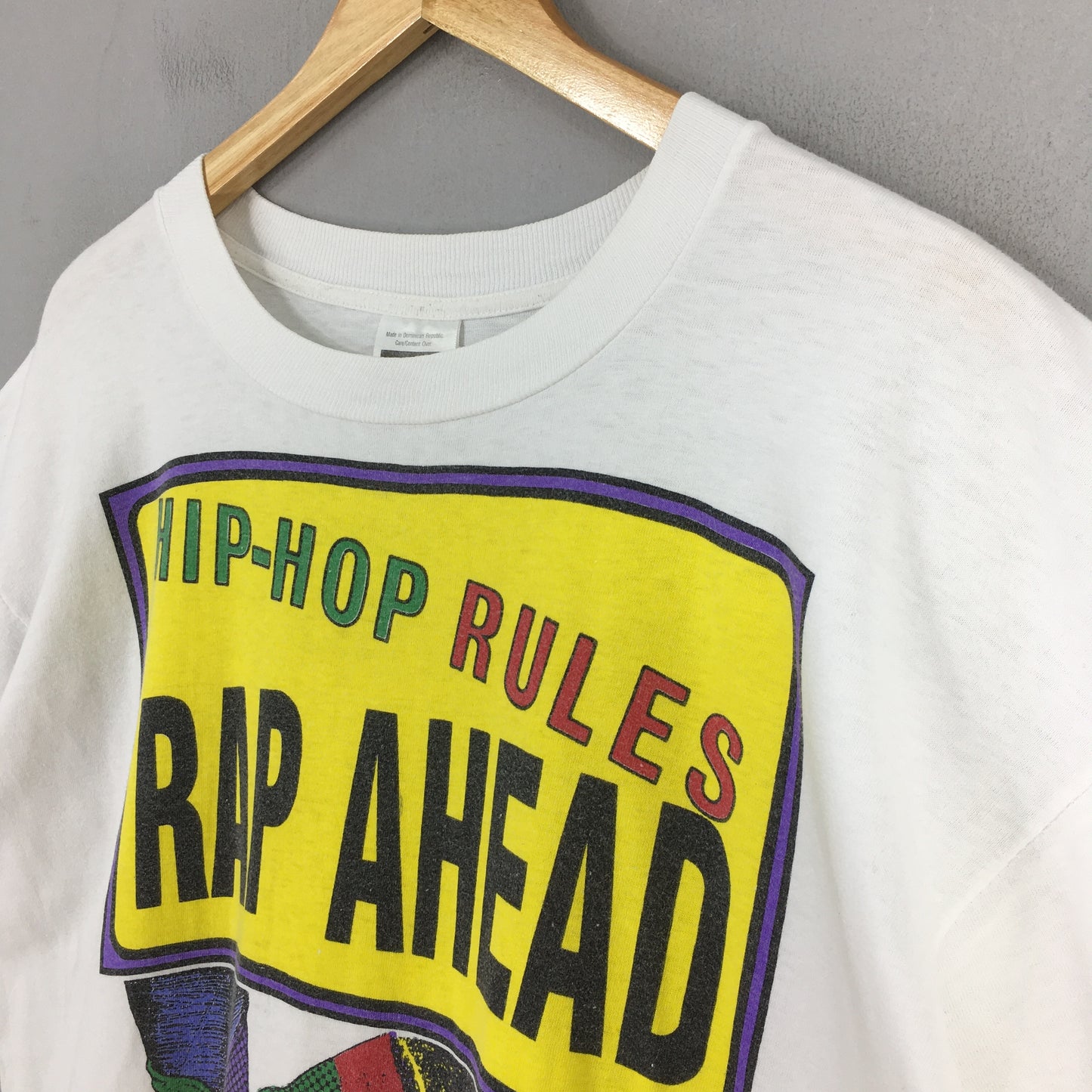 Hip Hop Rules Rap Ahead White T shirt XLarge