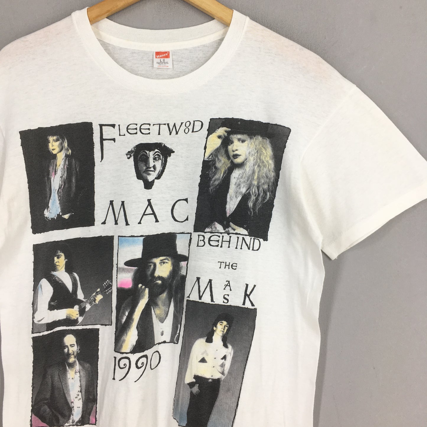 Fleetwood Mac Line Up Band White T shirt Large