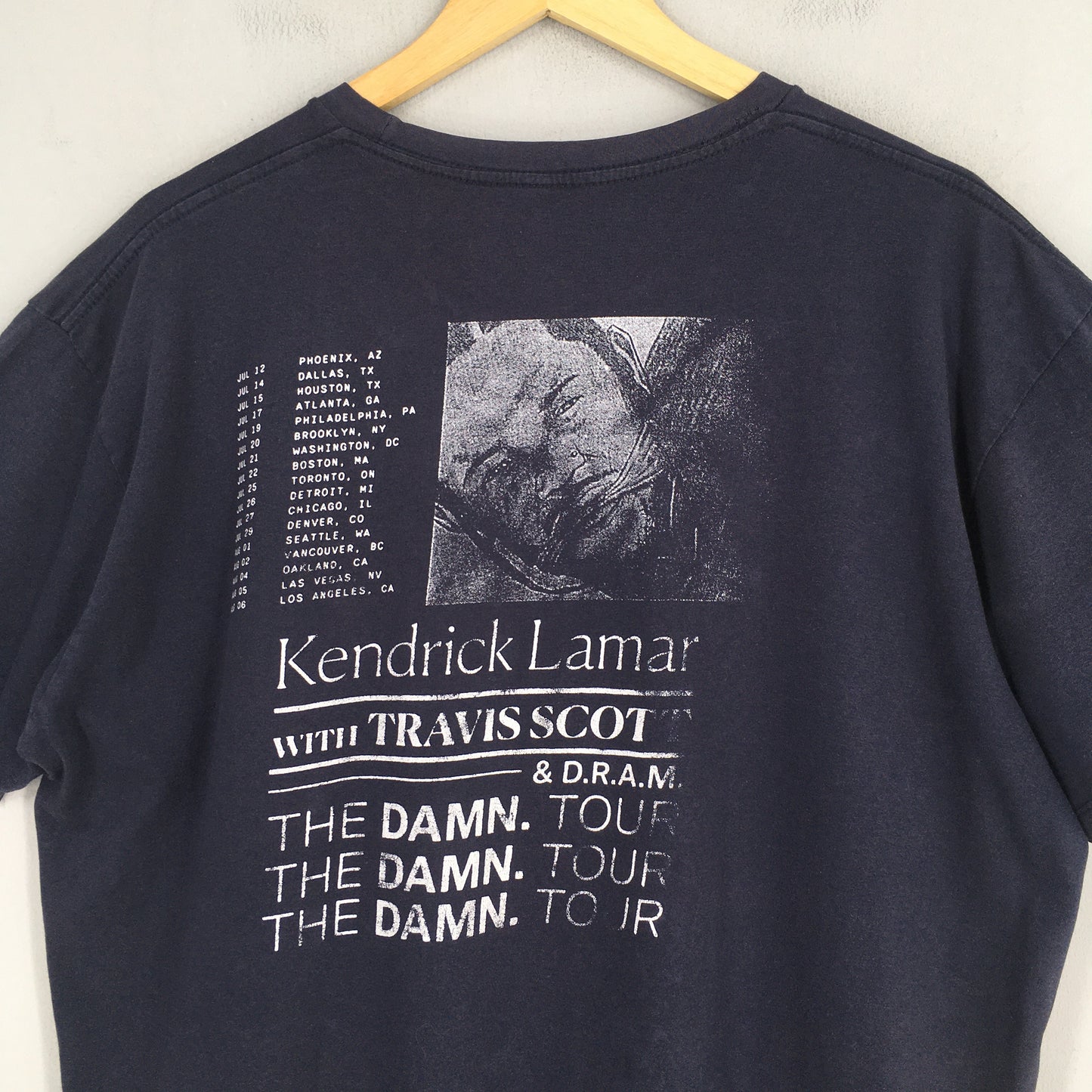 Kendrick Lamar Rapper Travis Scott The Damn Tour Black T shirt Large