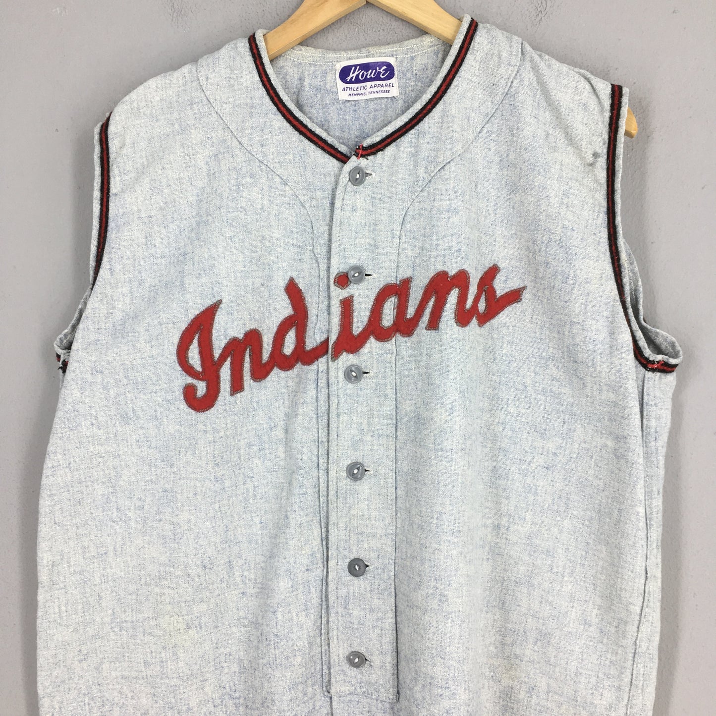 Vintage 1940's 50s Howe Indians Baseball Uniform Jersey Large