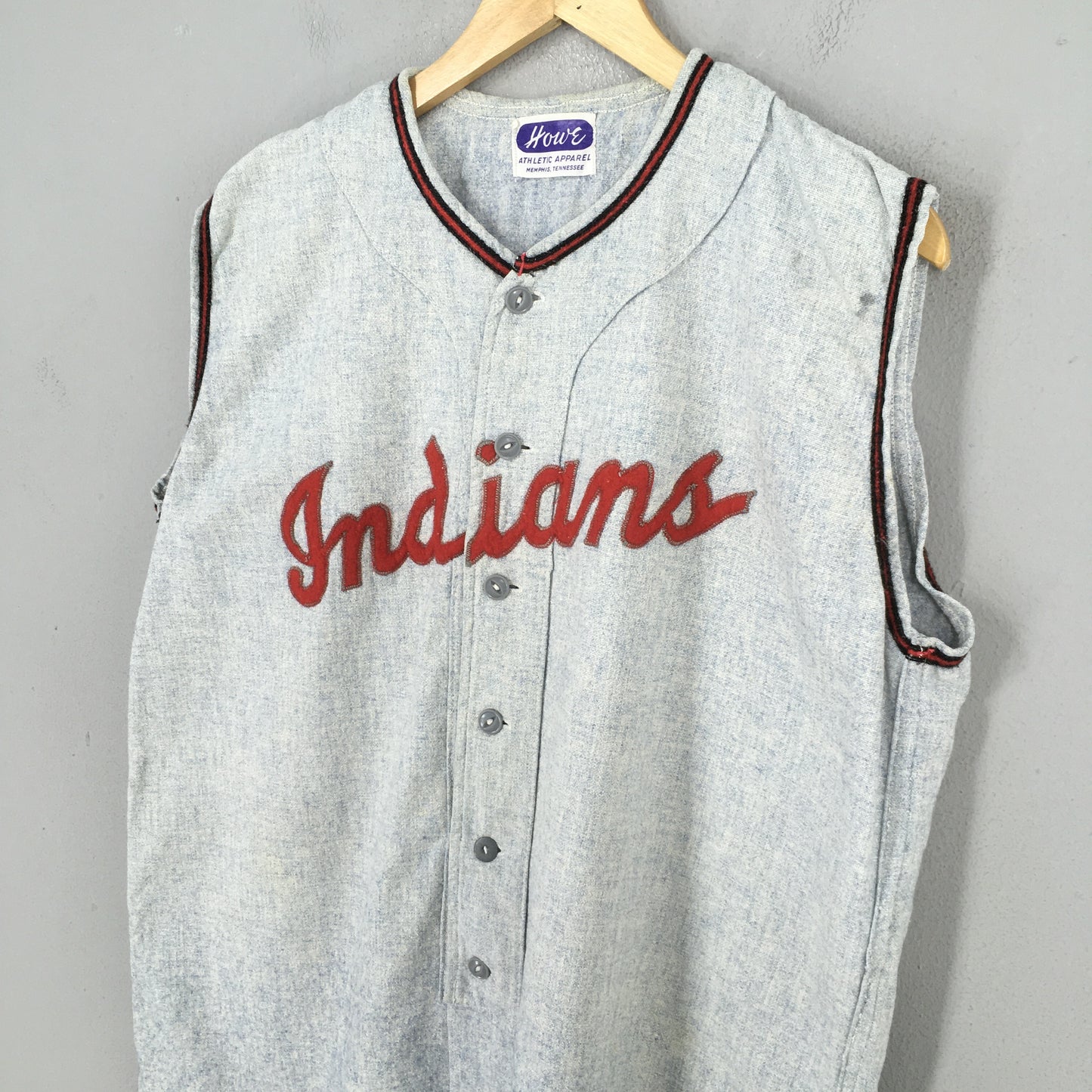 Vintage 1940's 50s Howe Indians Baseball Uniform Jersey Large