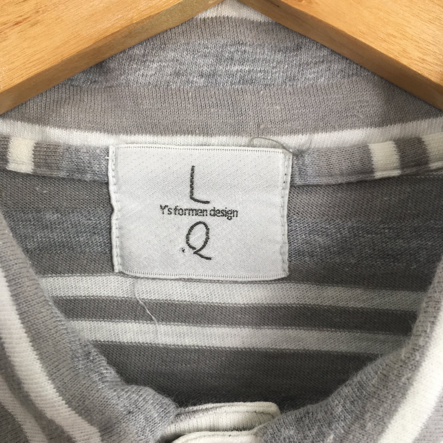 Ys For Men Yohji Yamamoto LQ Gray Polo Shirt Small