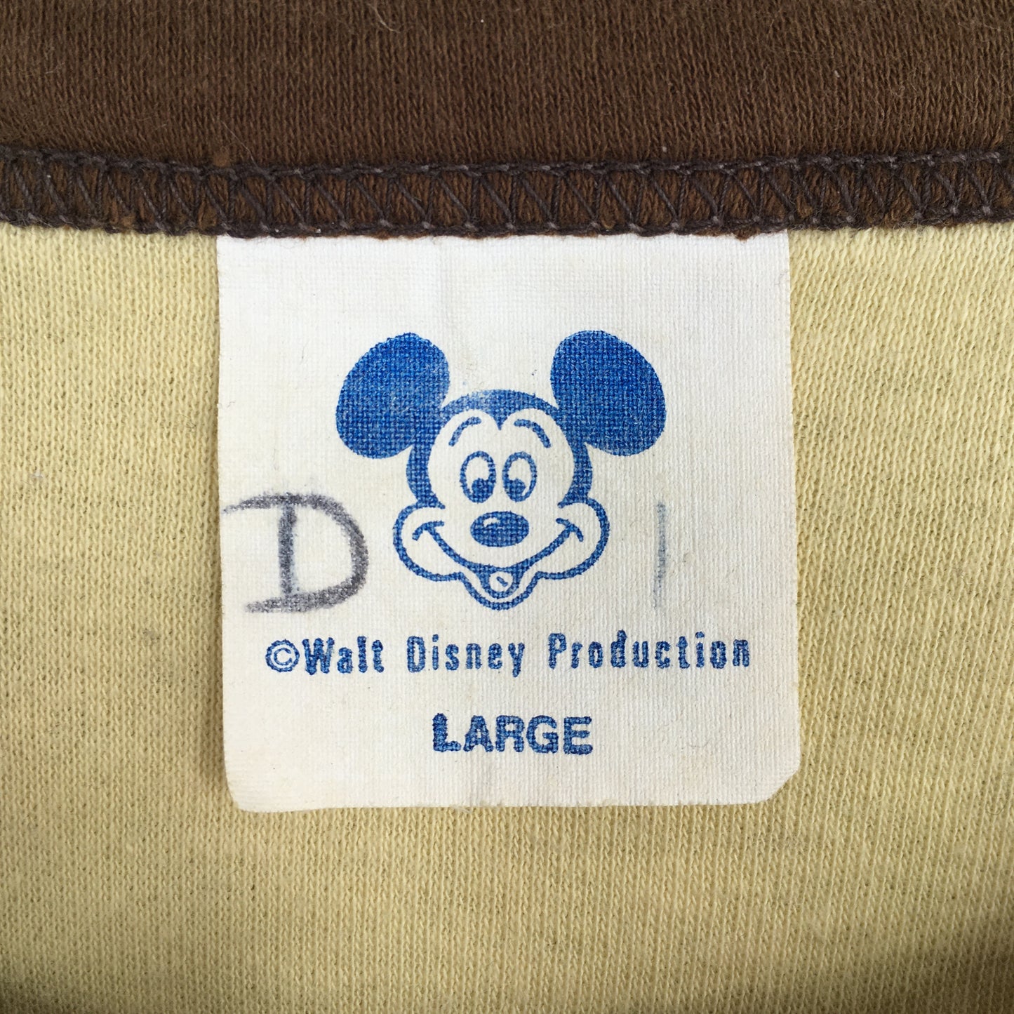 Mickey Mouse Disney Yellow Tshirt Large