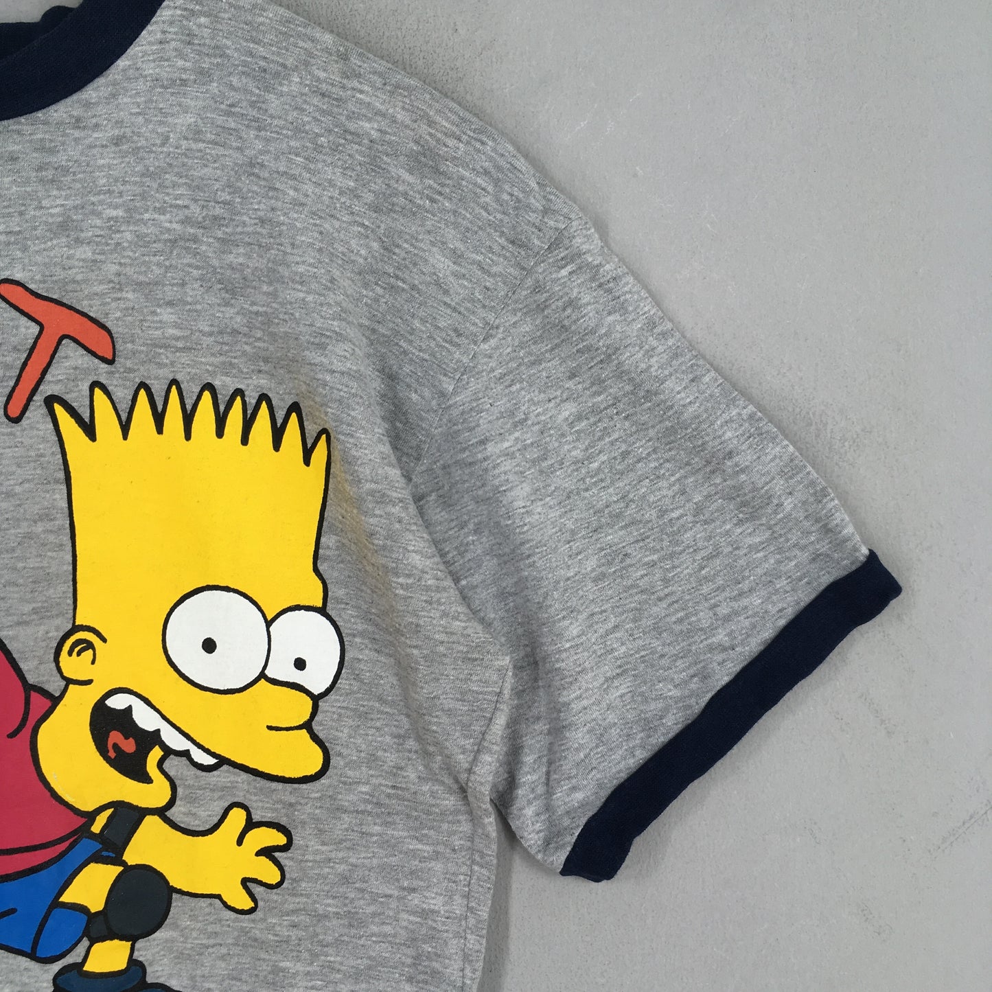 Bart Simpson Rollerbart Cartoon Ringer T shirt Medium